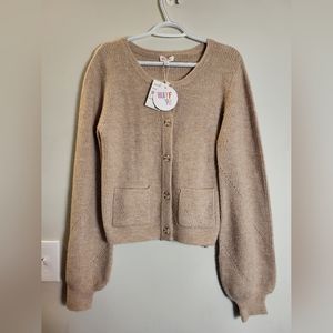 WAYF 98 Nordstrom Button Cardigan Sweater Ribbed Knitted Detail